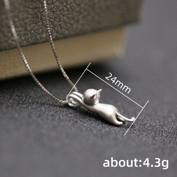 💥 Cute Animal Cat Shaped Pendant Necklace For Women, HA4599 - Picture 3 of 5
